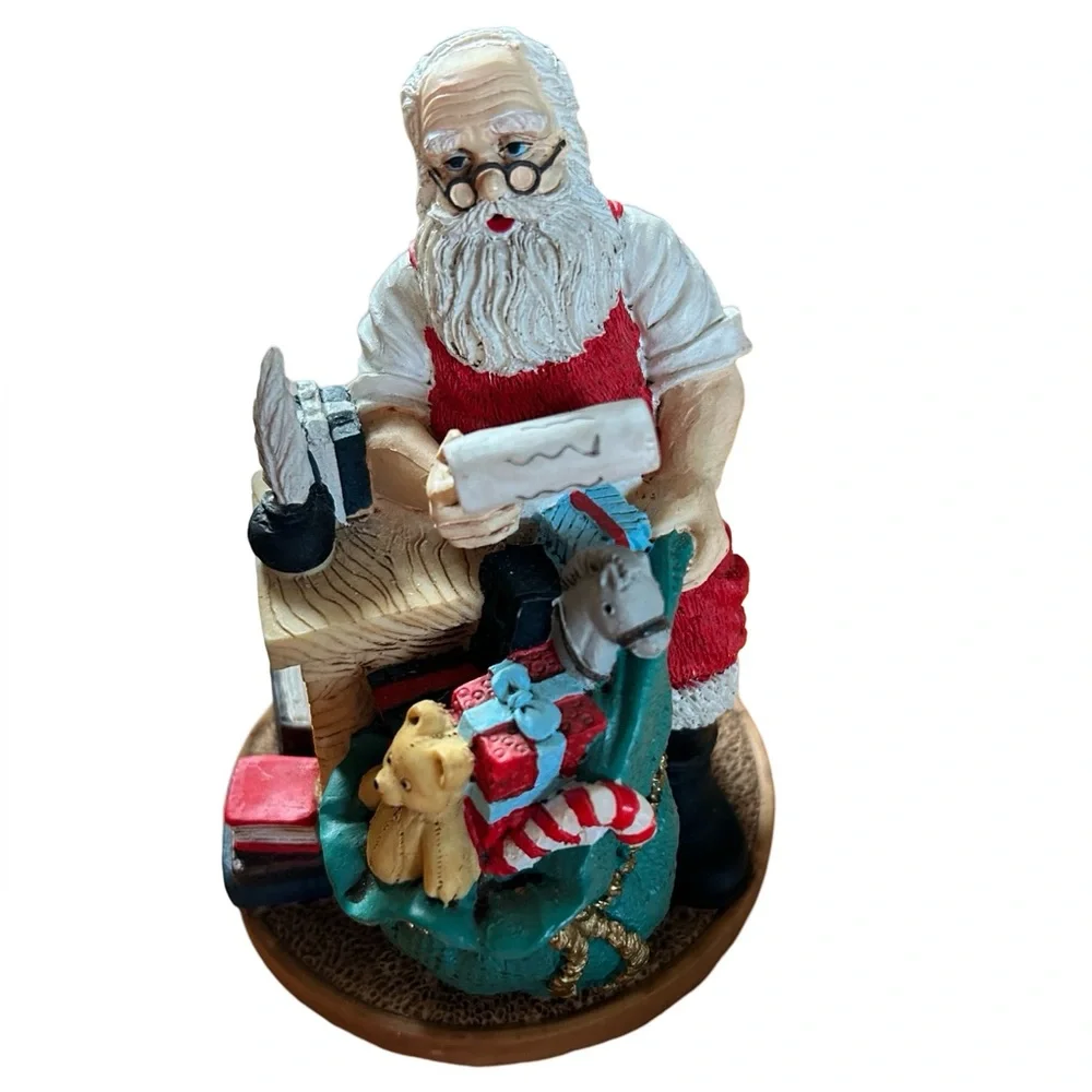 Vintage 1993 Santa Claus Saint Nicholas Christmas List Statue